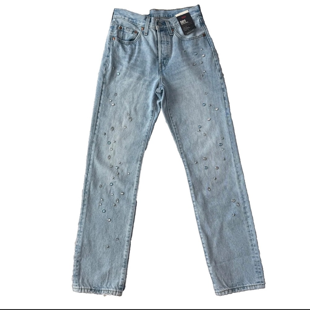 Levi's Women's 501 Original Fit Stusses Straight Leg Jeans Blue 24x30